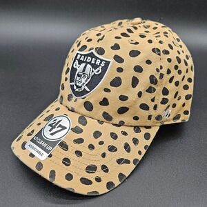 Las Vegas Raiders '47‎ Brand Womens Cheetah Print Clean Up Strapback Hat NFL Cap